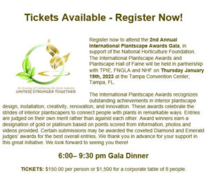 International Plantscape Awards Tickets available now!